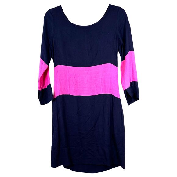 Gretchen Scott Designs Pink Blue Long Sleeve Colorblock Sheath Dress Size XS - Picture 1 of 5